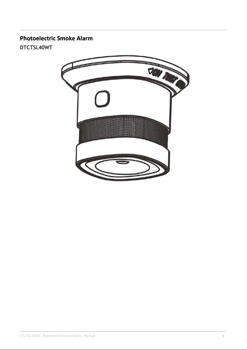 Imagen de la primera página del manual del dispositivo DTCTSL40WT