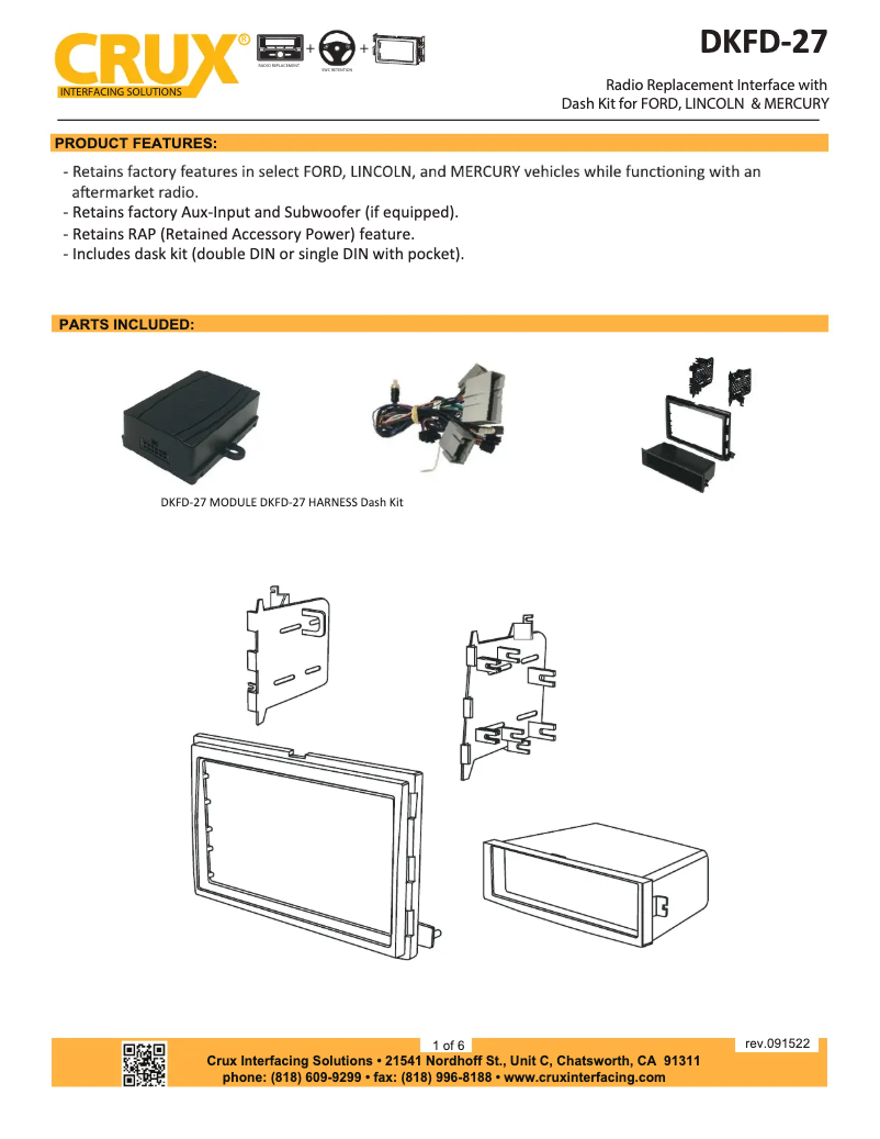 Página 1 del manual Manual de usuario CRUX DKFD-27