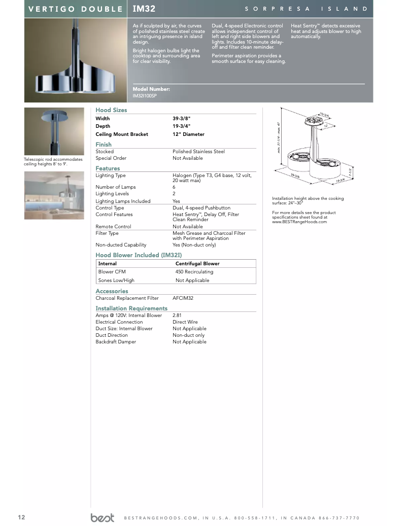 Imagen de la primera página del manual del dispositivo Vertigo Double IM32I100SP