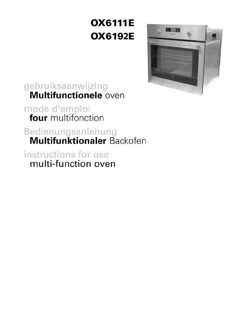 Página 1 del manual Manual de usuario Atag OX6192E