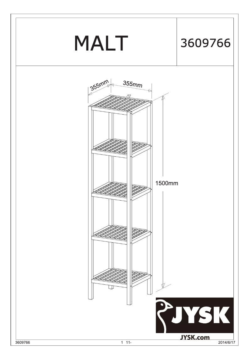 Imagen de la primera página del manual del dispositivo Malt (36x150x36)