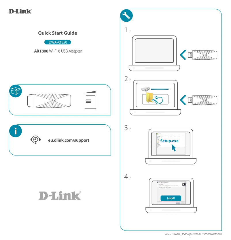 Página 1 del manual Guía de instalación D-Link DWA-X1850