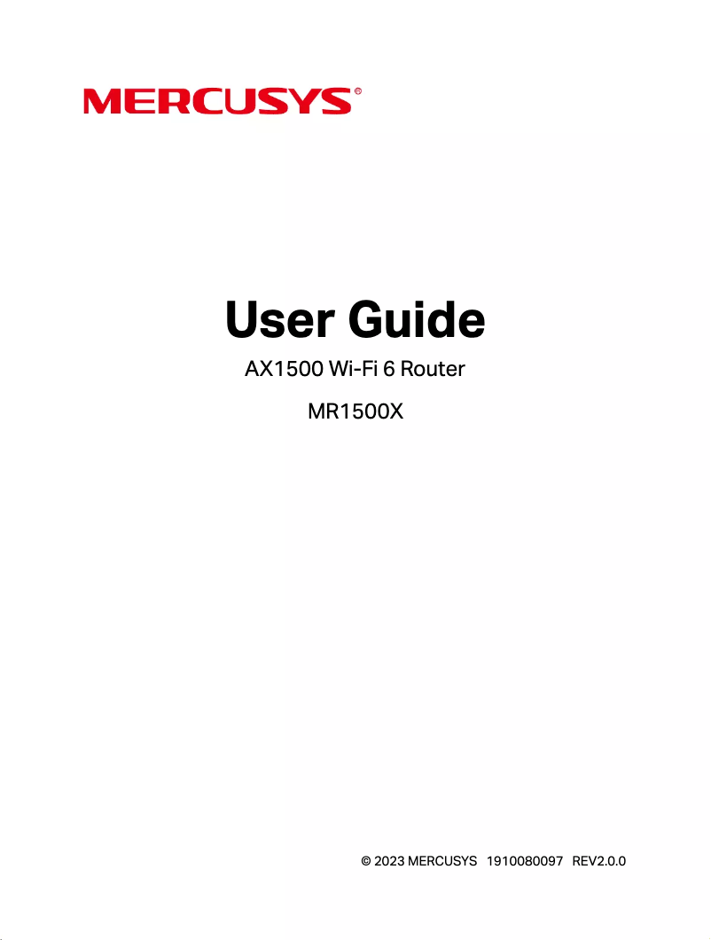 Imagen de la primera página del manual del dispositivo MR1500X