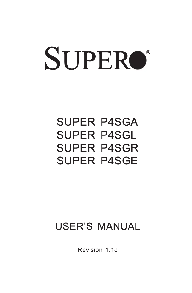 Imagen de la primera página del manual del dispositivo P4SGL