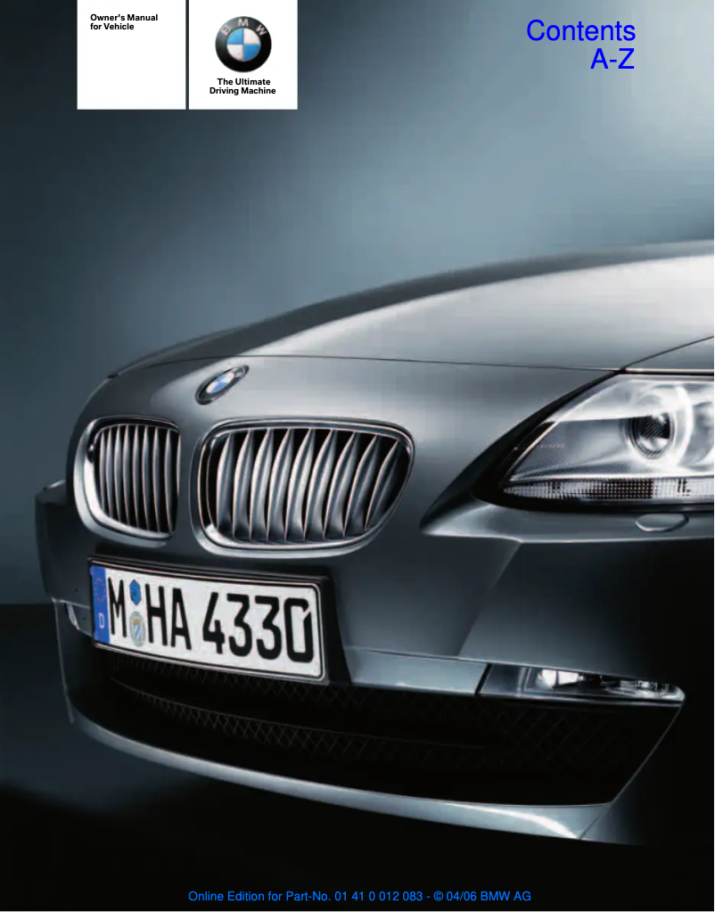 Página nº 1 - Manual de usuario BMW Z4 Coupe (2006)