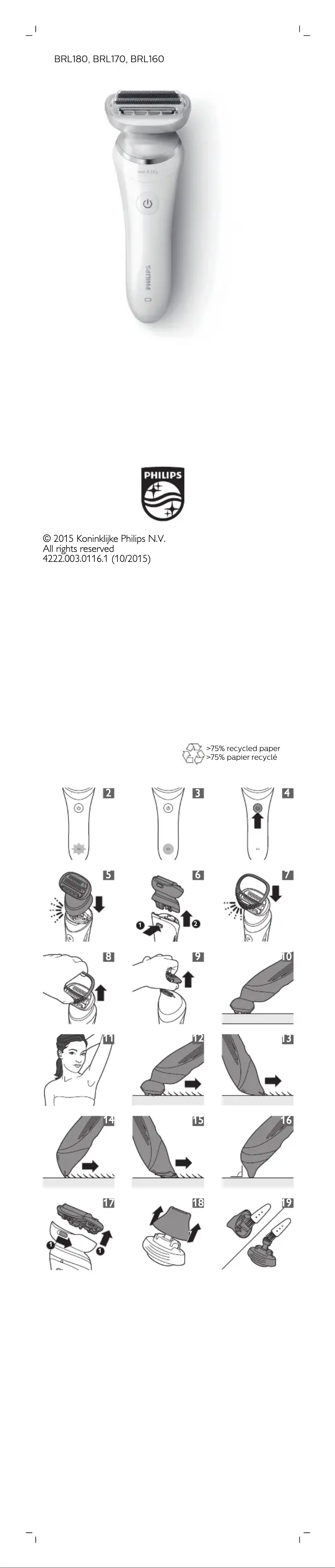 Imagen de la primera página del manual del dispositivo SatinShave Prestige BRL180