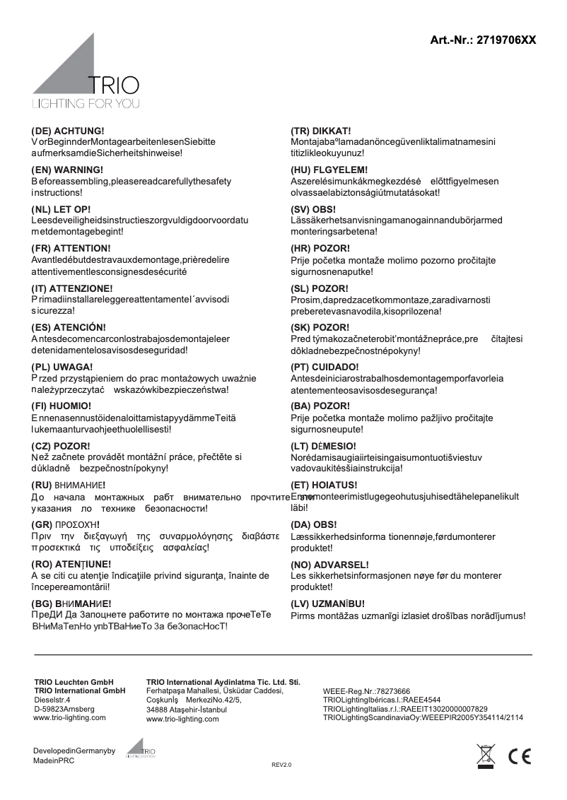 Imagen de la primera página del manual del dispositivo Lugano 271970679