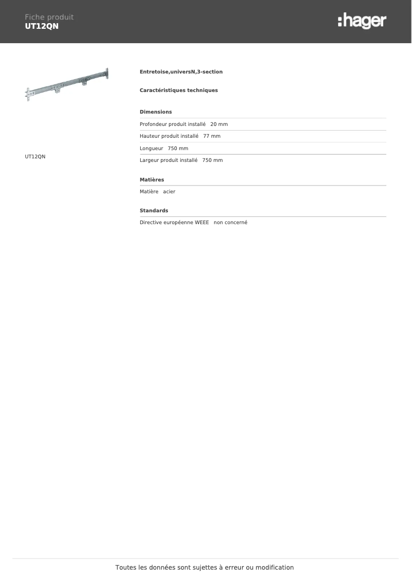 Imagen de la primera página del manual del dispositivo UT12QN