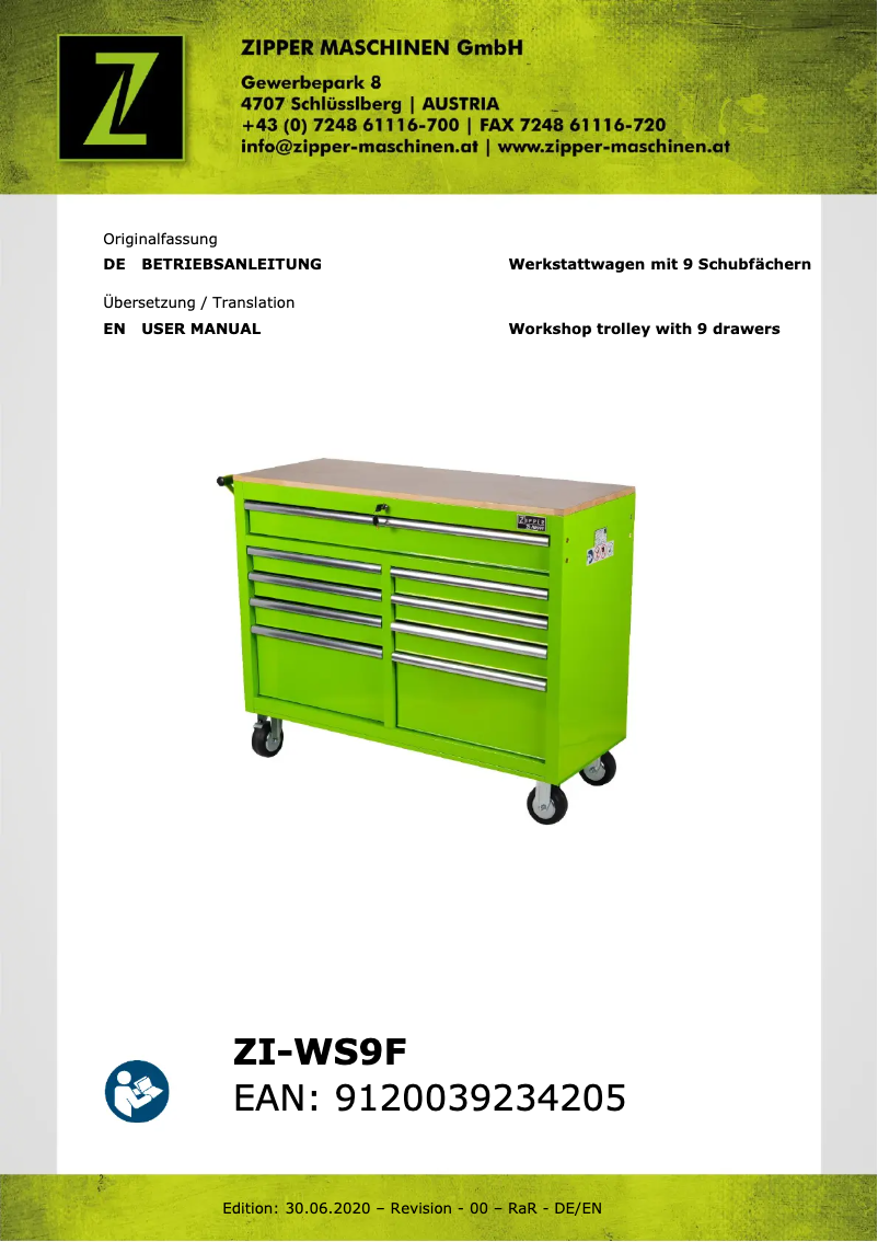 Página 1 del manual Manual de usuario Zipper ZI-WS9F