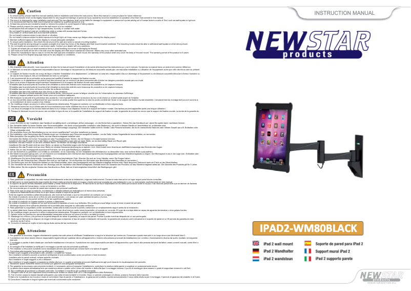 Imagen de la primera página del manual del dispositivo IPAD2-WM80