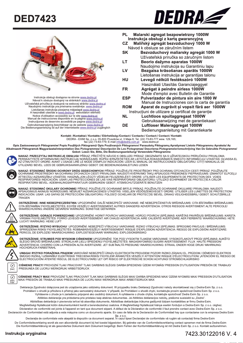 Página nº 1 - Manual de usuario DEDRA DED7423