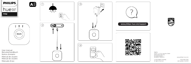 Imagen de la primera página del manual del dispositivo Hue Bridge