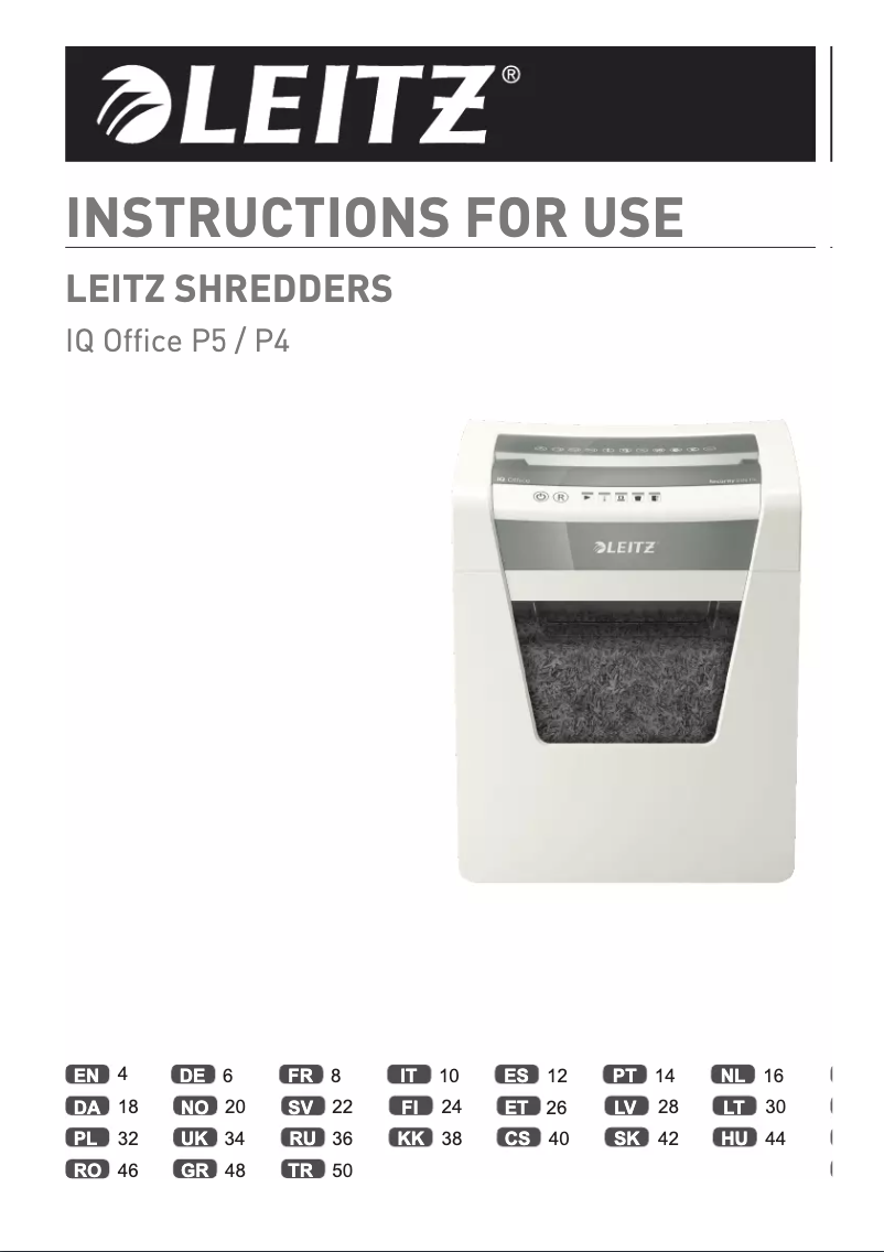 Imagen de la primera página del manual del dispositivo IQ Office P4