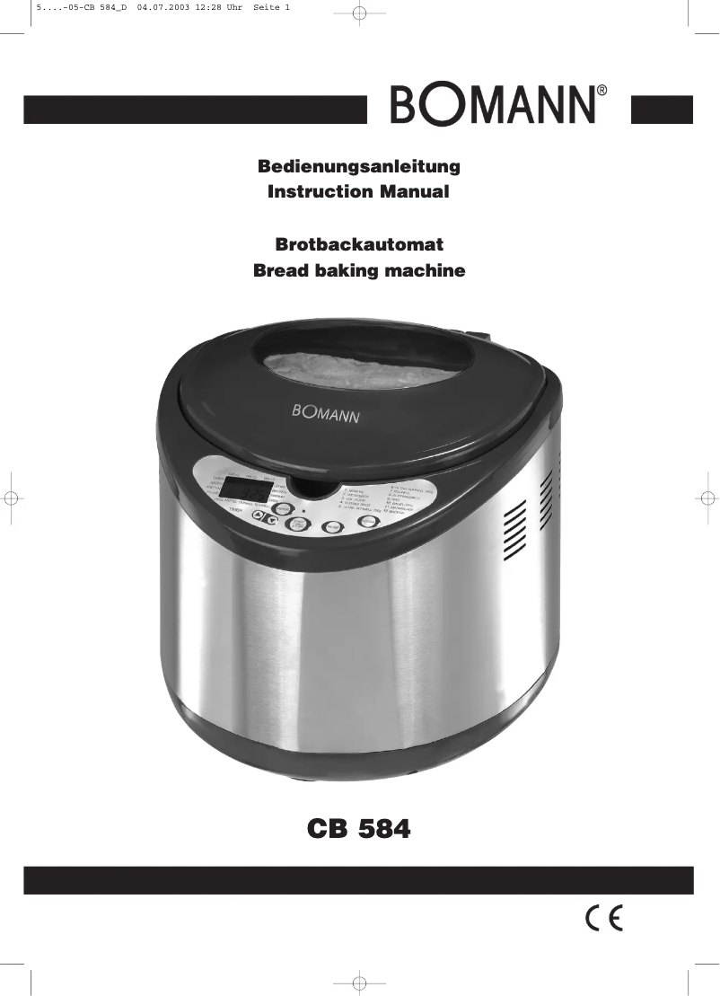 Imagen de la primera página del manual del dispositivo CB 584