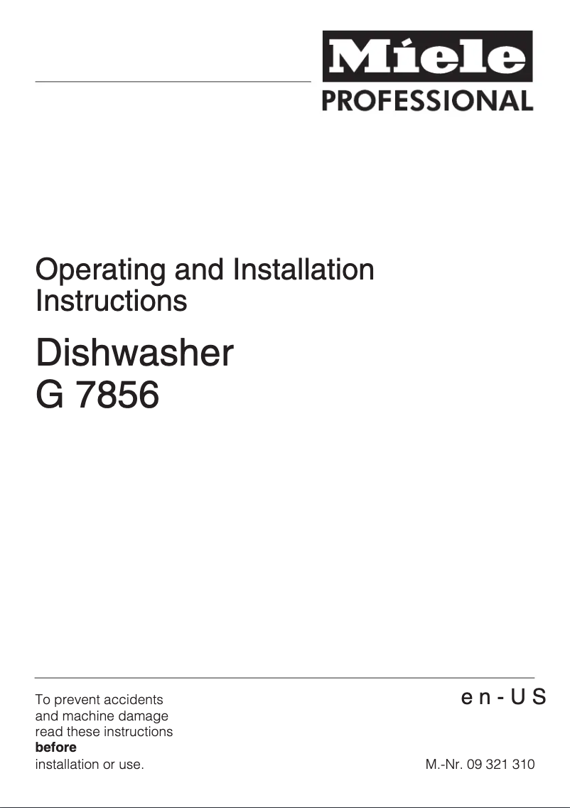 Página 1 del manual Manual de usuario Miele G 7856