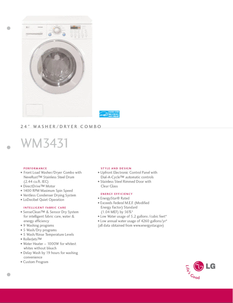 Página 1 del manual Ficha técnica LG WD-14311RDK