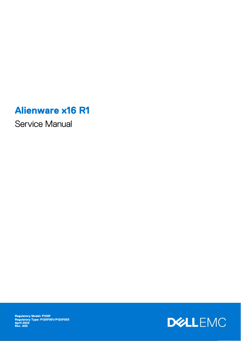 Página 1 del manual Manual de usuario Alienware x16 R1
