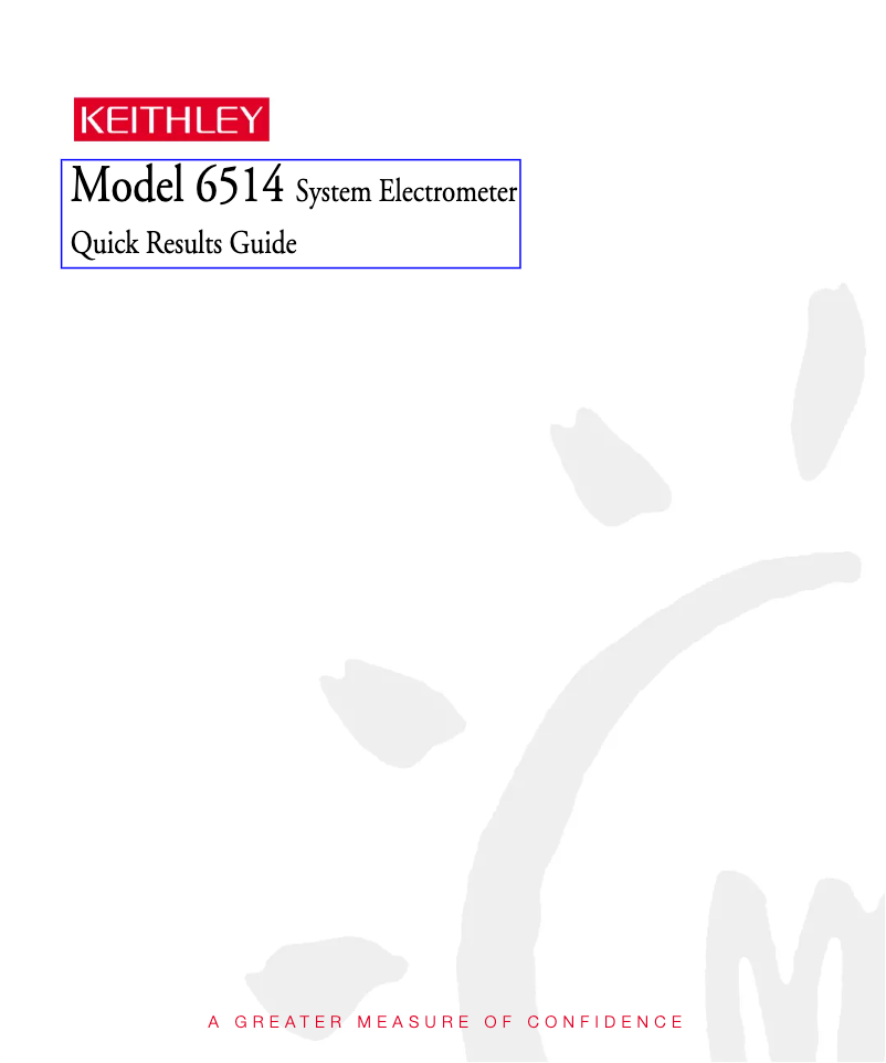 Página 1 del manual Manual de usuario Keithley 6514