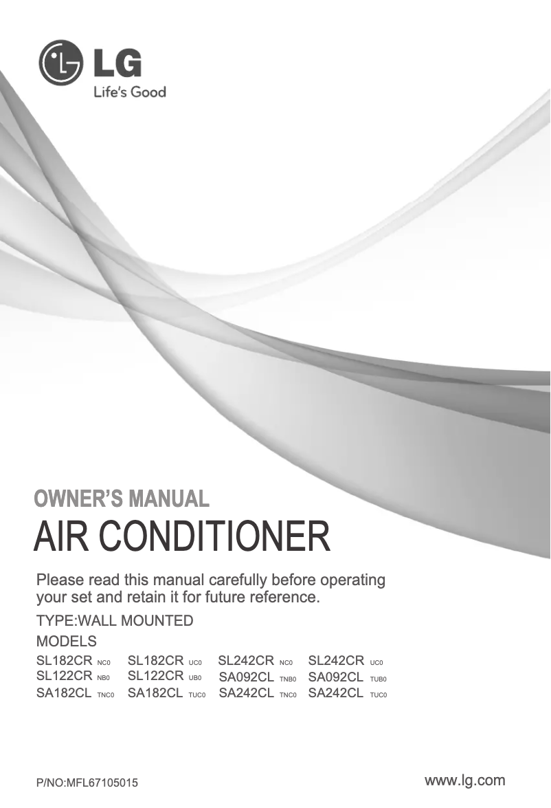 Página 1 del manual Manual de usuario LG SA182CL