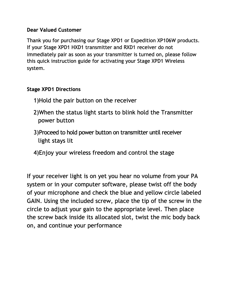 Imagen de la primera página del manual del dispositivo Expedition XP1000