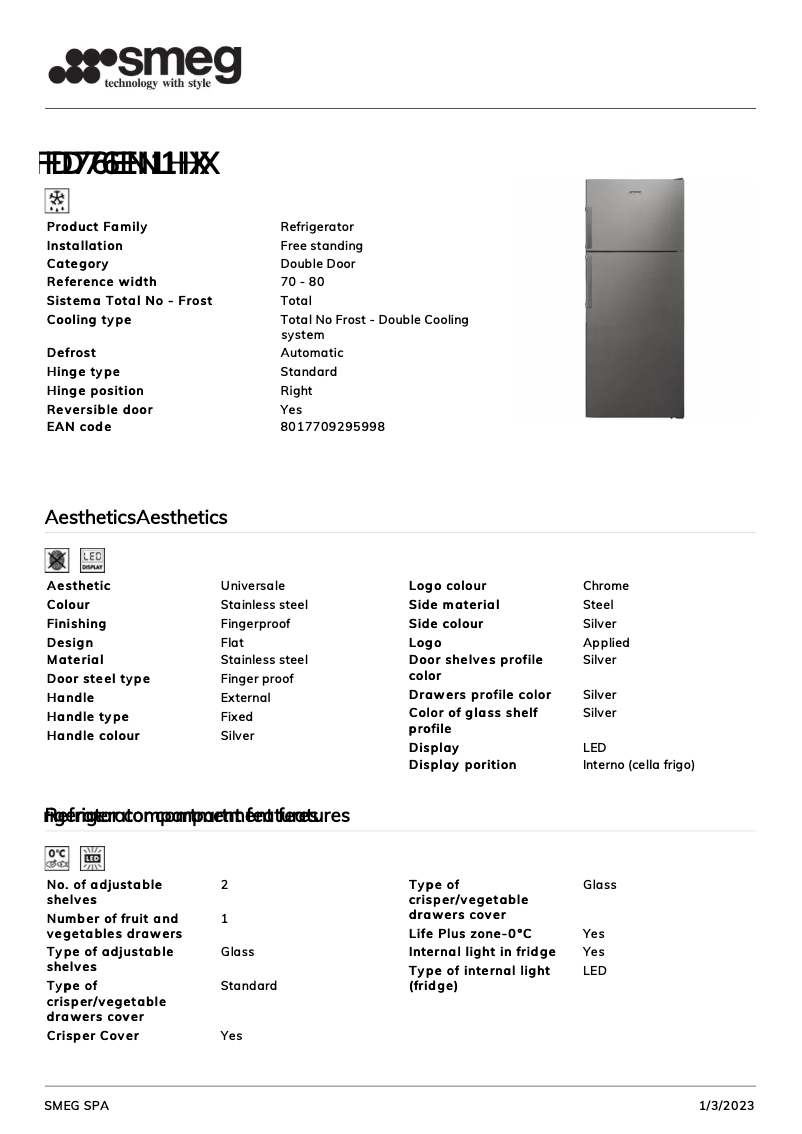 Imagen de la primera página del manual del dispositivo FD76EN1HX