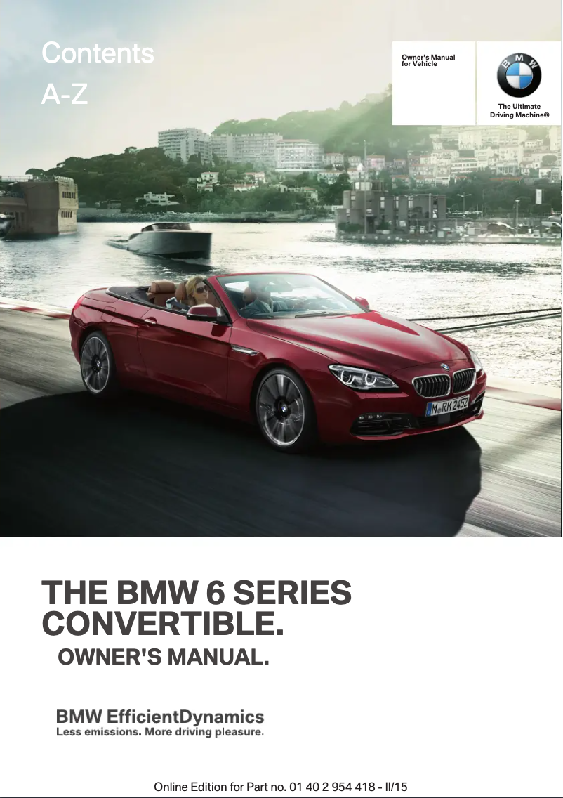 Página 1 del manual Manual de usuario BMW 640i Convertible (2016)