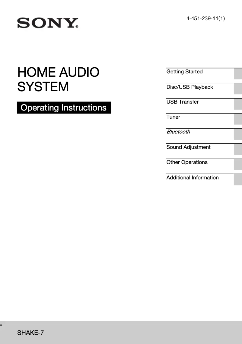 Página nº 1 - Manual de usuario Sony SHAKE-7