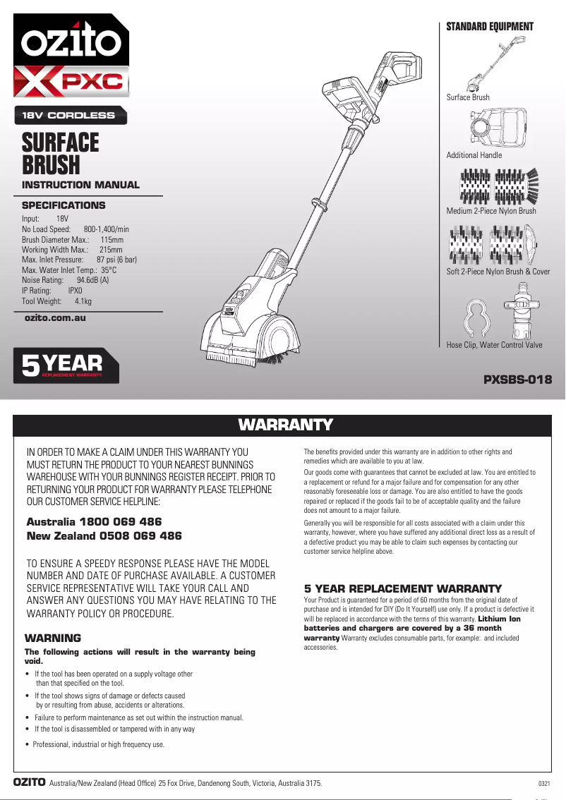 Imagen de la primera página del manual del dispositivo PXSBK-418