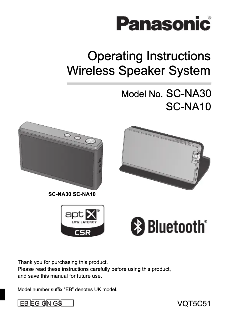 Página 1 del manual Manual de usuario Panasonic SC-NA30