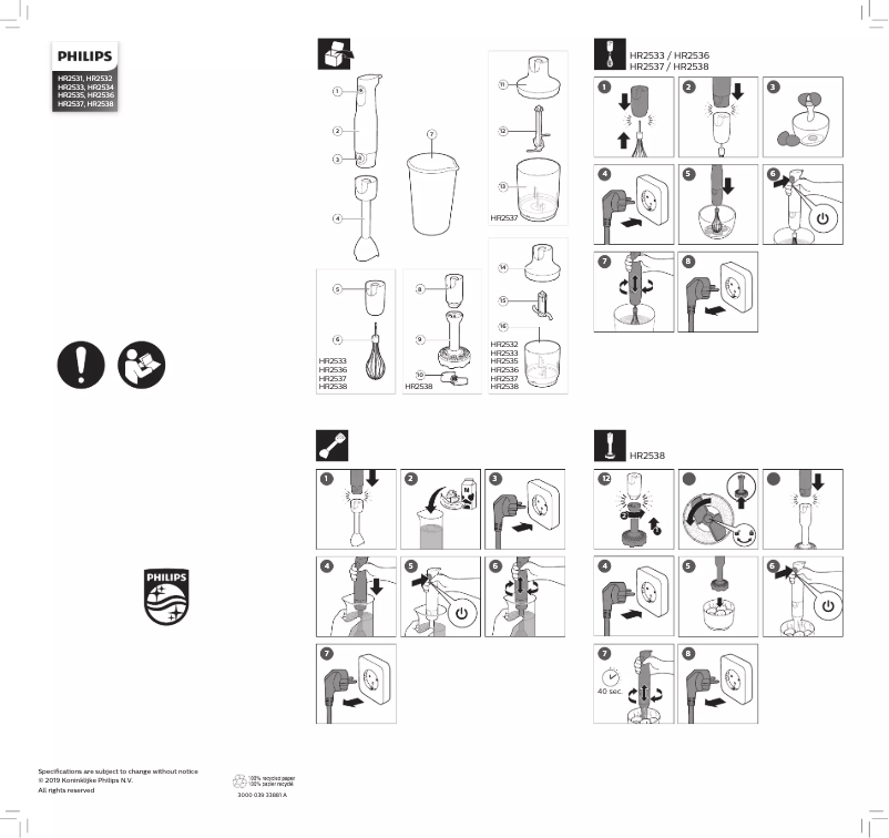 Página 1 del manual Guía de inicio rápido Philips Daily Collection HR2533
