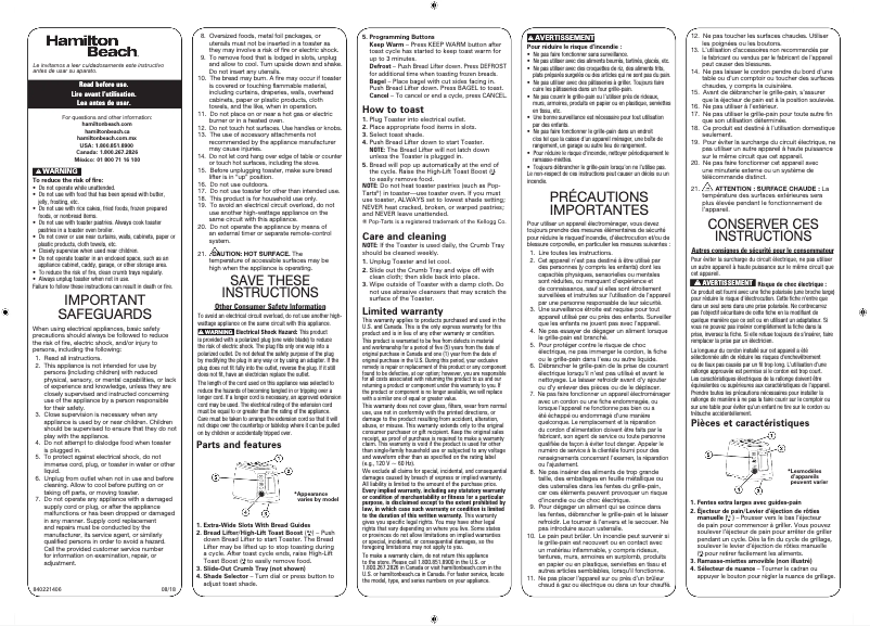Imagen de la primera página del manual del dispositivo 22811