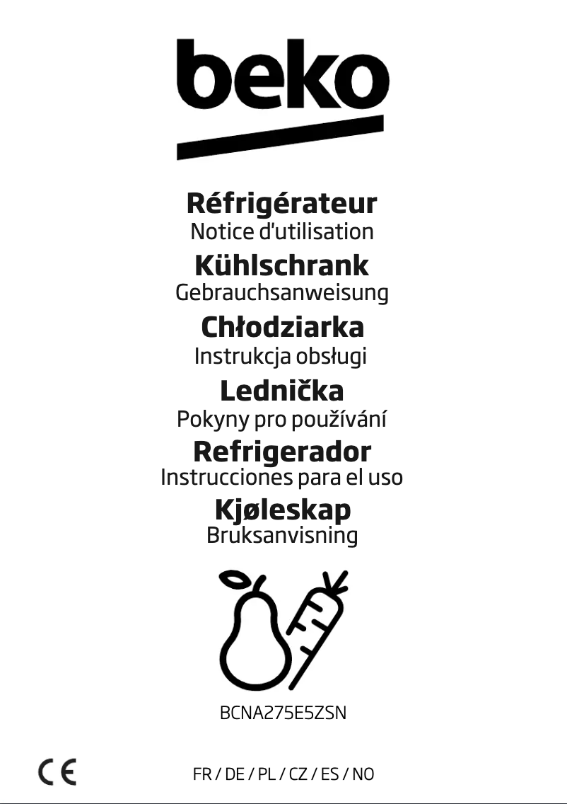 Imagen de la primera página del manual del dispositivo BCNA275E5ZSN
