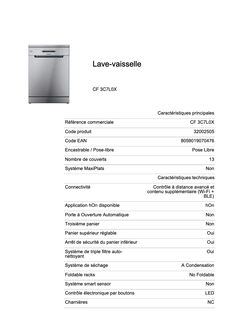 Imagen de la primera página del manual del dispositivo Rapido' CF 3C7L0X