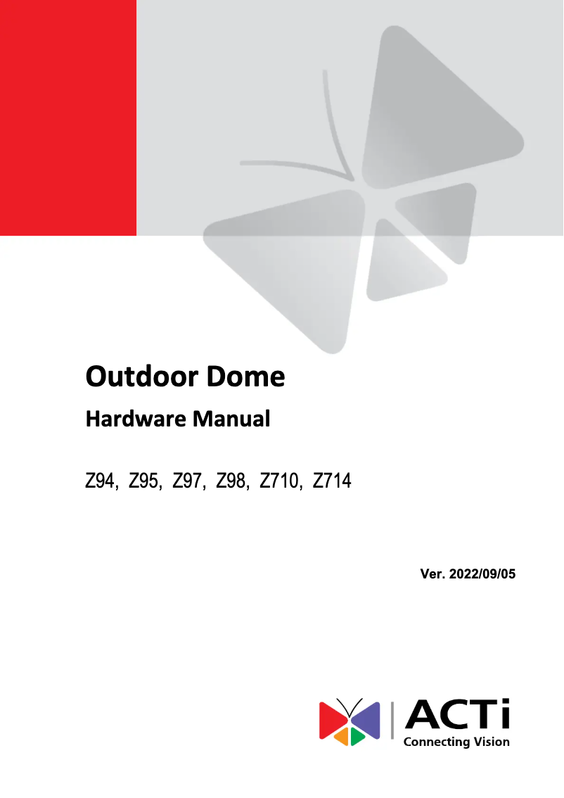 Página 1 del manual Manual de usuario ACTi Z95