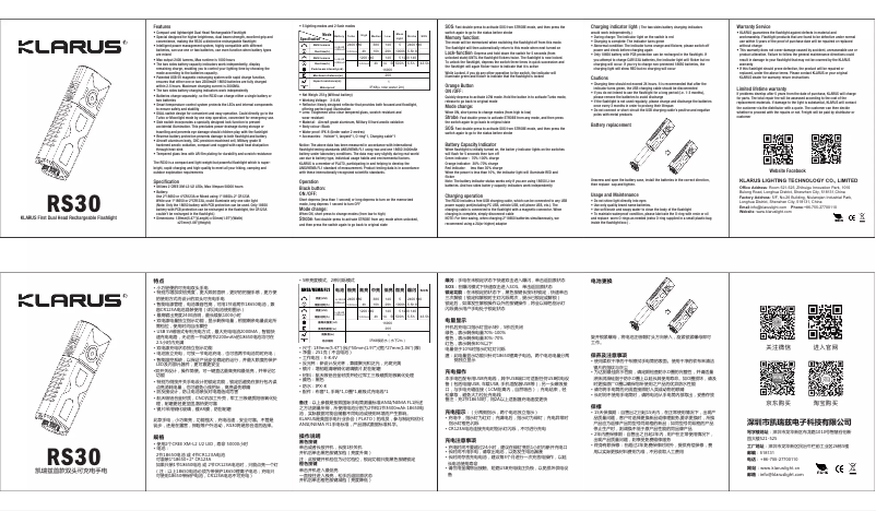 Imagen de la primera página del manual del dispositivo RS30