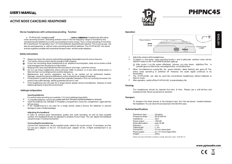 Imagen de la primera página del manual del dispositivo PHPNC45