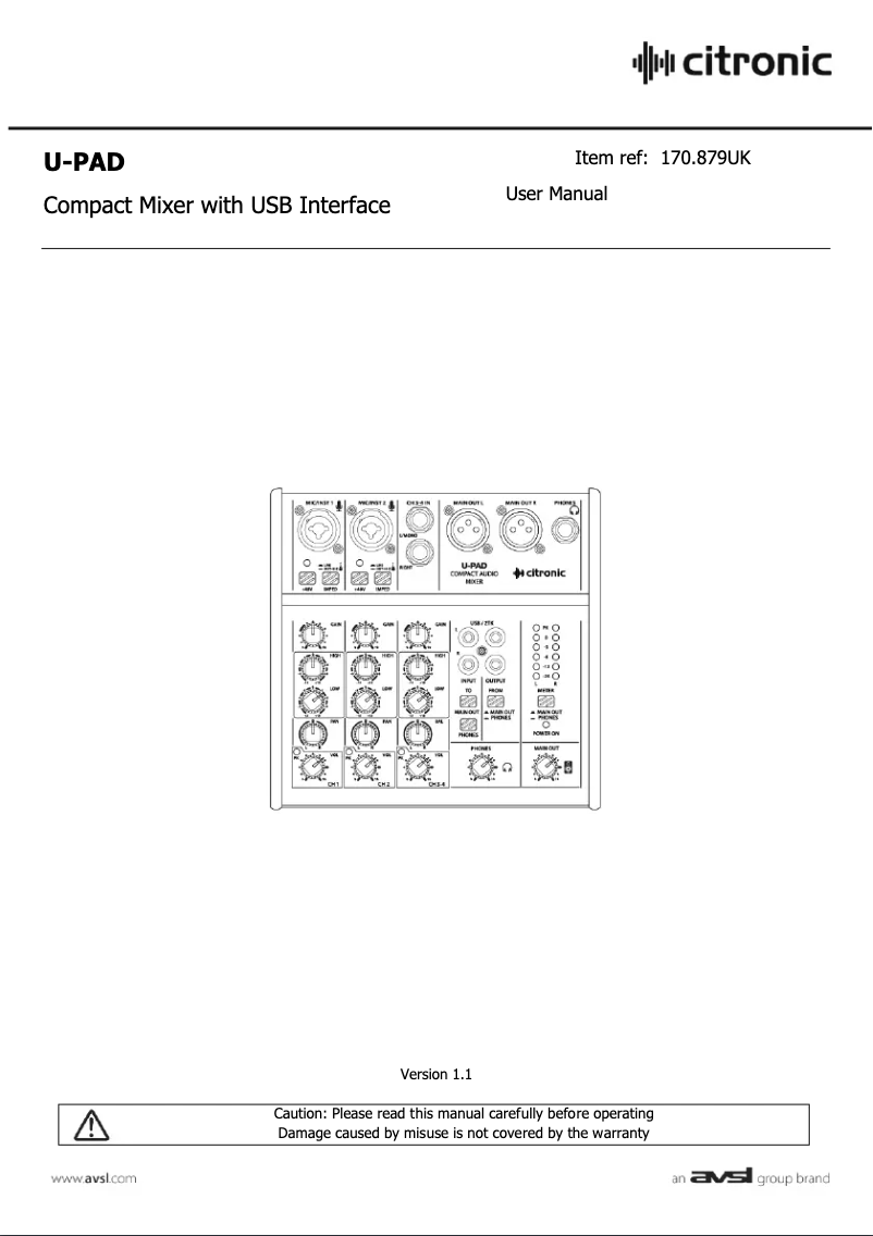 Imagen de la primera página del manual del dispositivo U-Pad 170.879UK