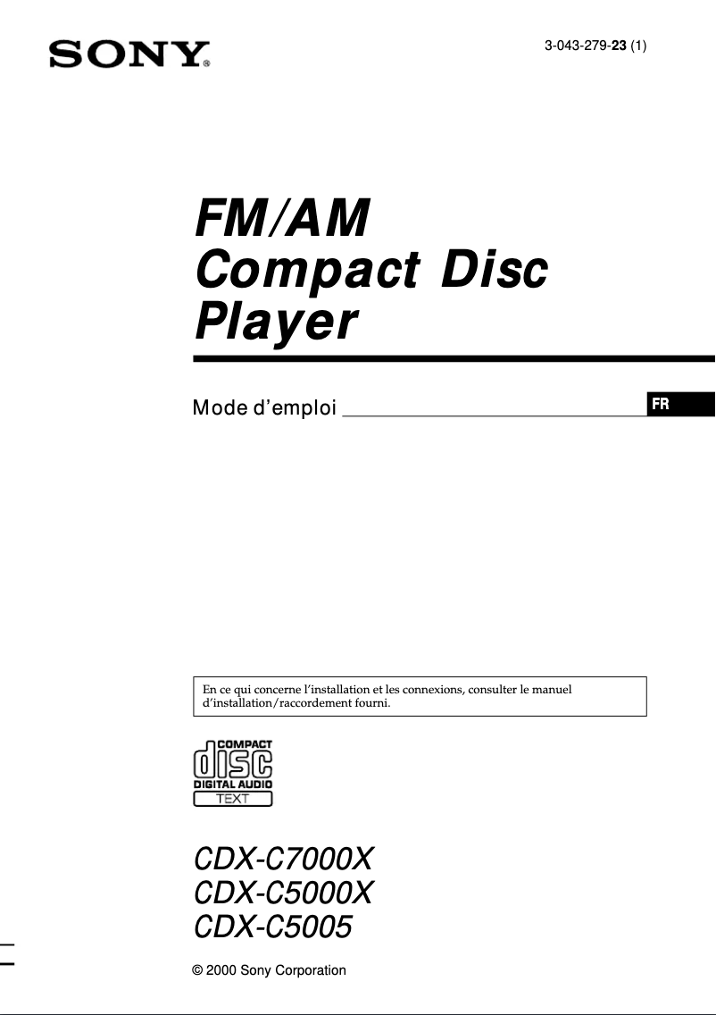 Página nº 1 - Manual de usuario Sony CDX-C7000X