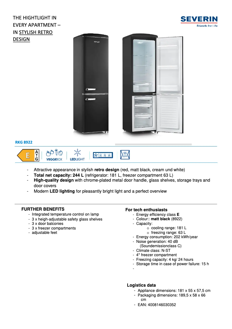 Imagen de la primera página del manual del dispositivo RKG 8922