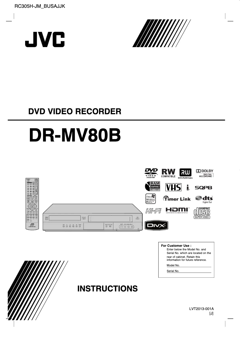 Página 1 del manual Manual de usuario JVC DR-MV80B