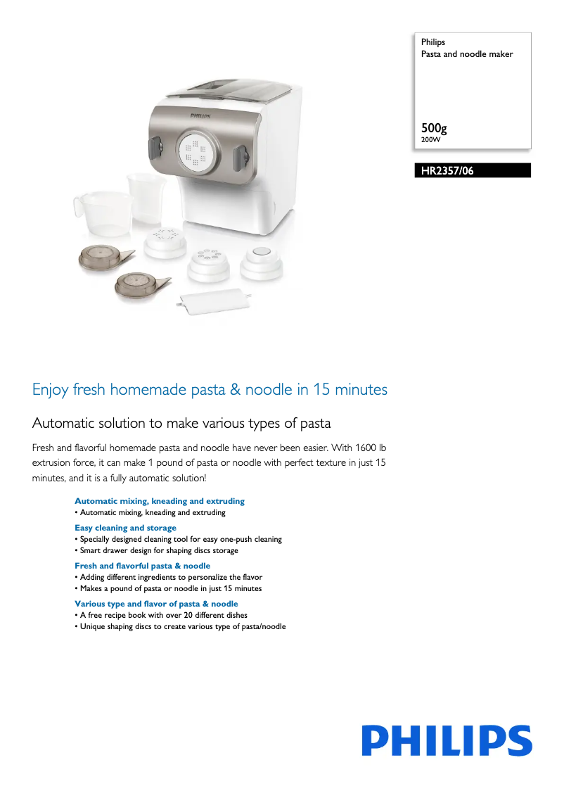 Imagen de la primera página del manual del dispositivo Avance Collection HR2357