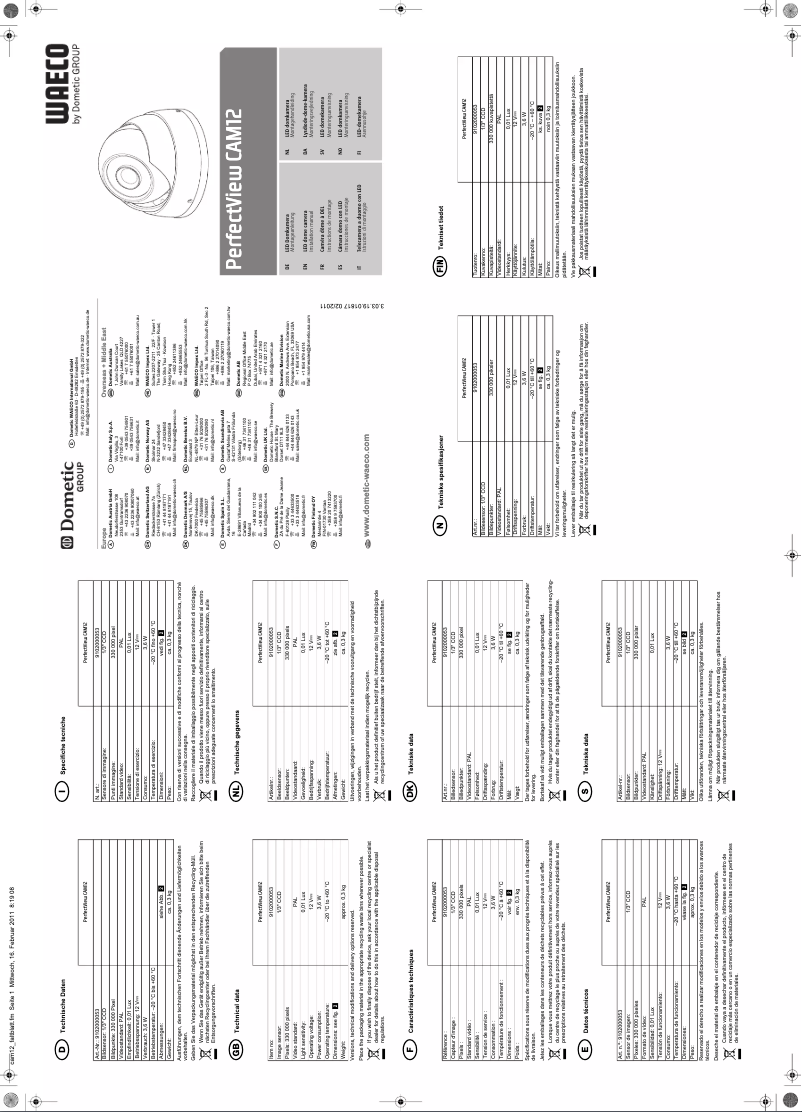 Página nº 1 - Manual de usuario Waeco PerfectView CAM12