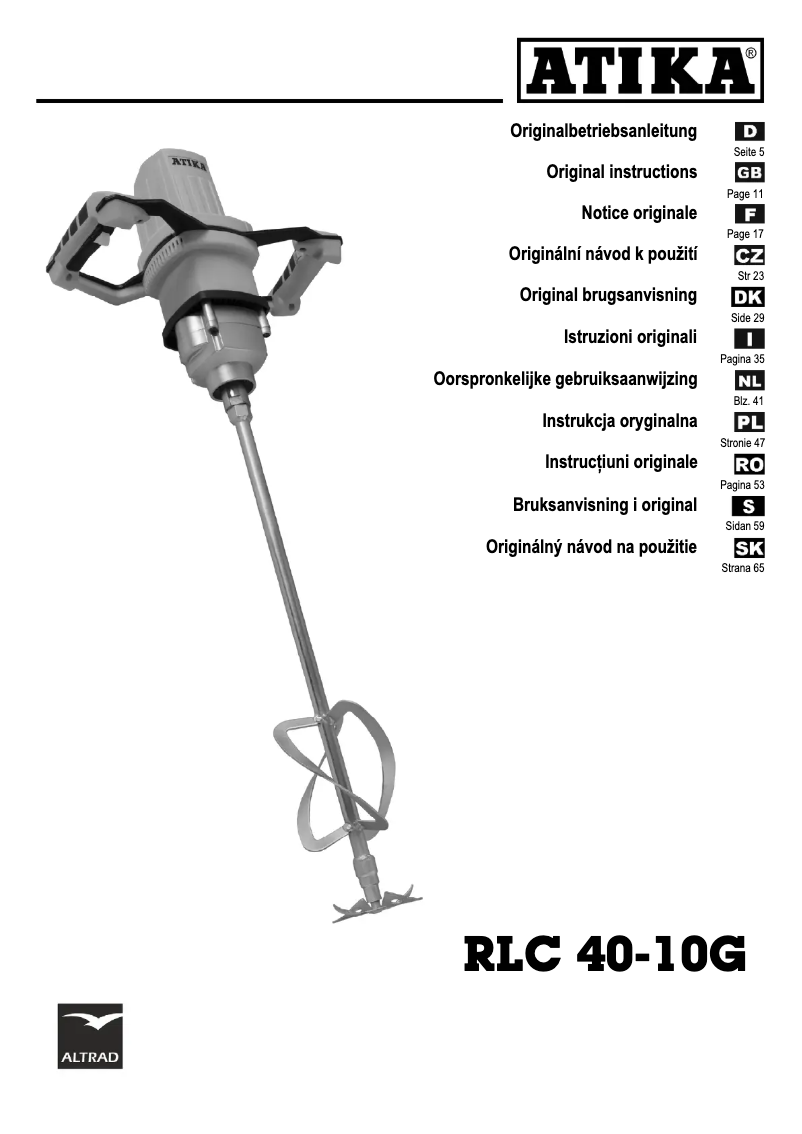 Página nº 1 - Manual de usuario ATIKA RLC 40-10 G