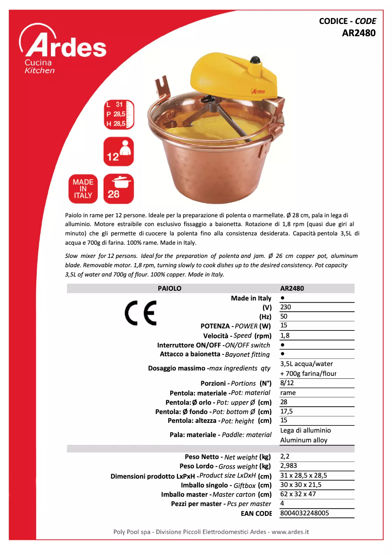 Imagen de la primera página del manual del dispositivo AR2480