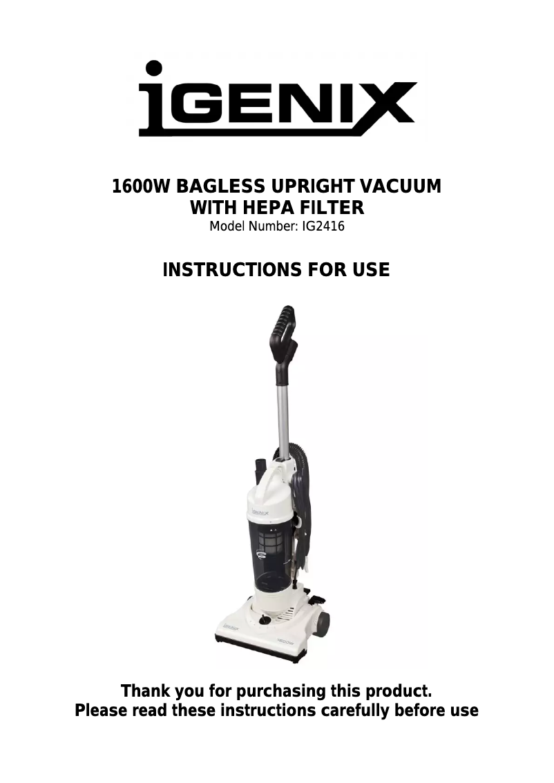 Página nº 1 - Manual de usuario Igenix IG2416