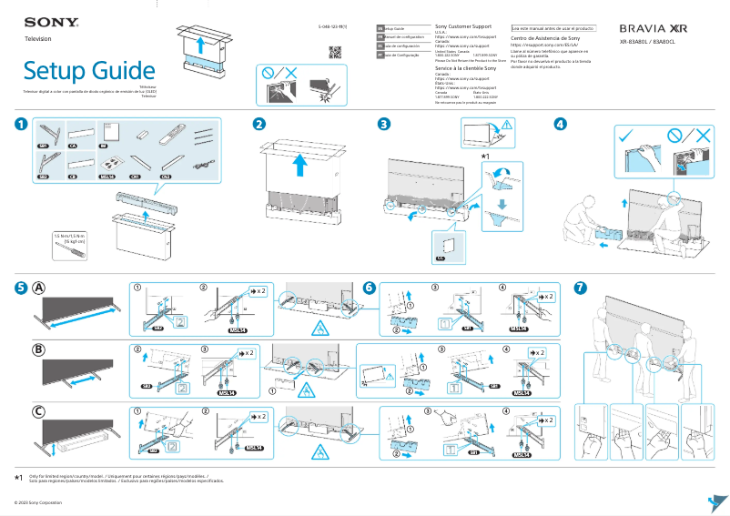 Imagen de la primera página del manual del dispositivo XR-83A80CL