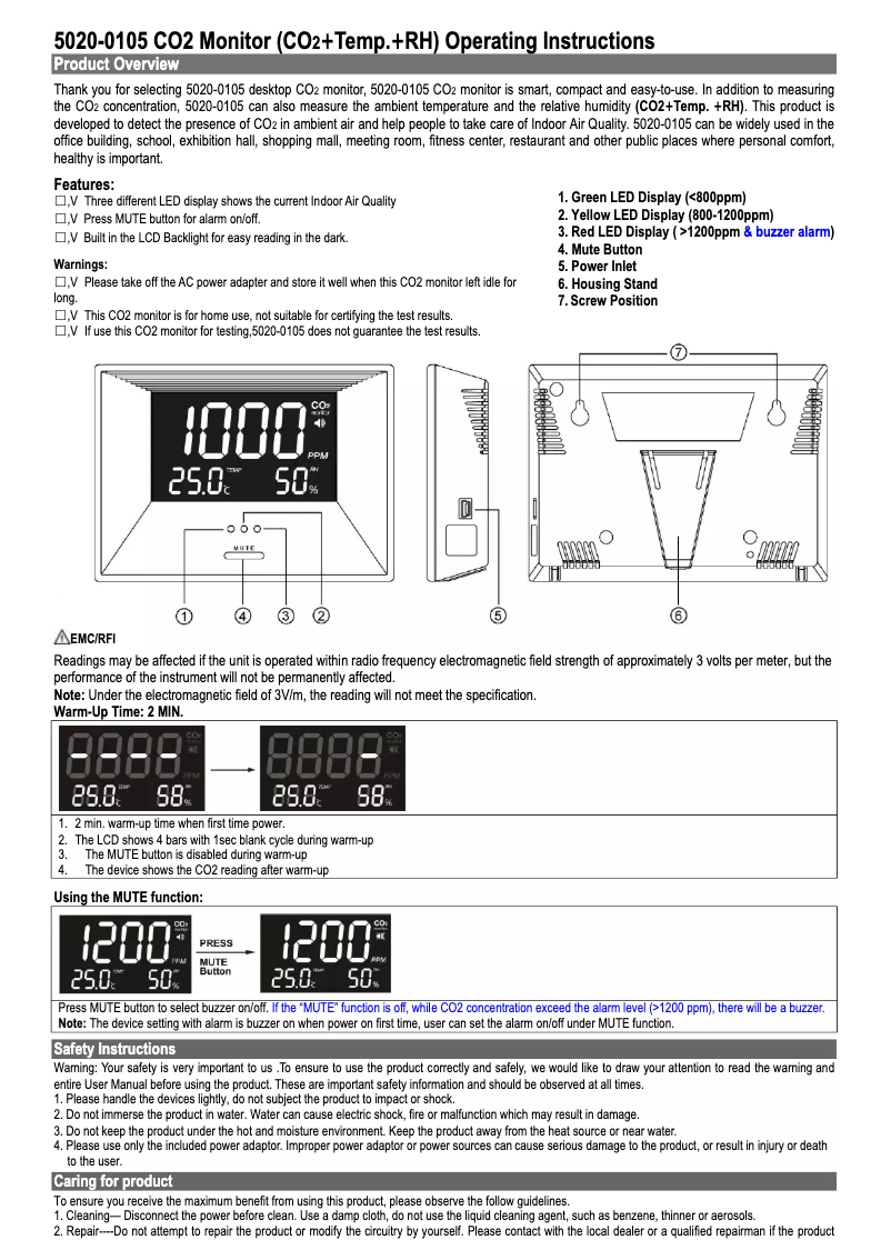 Página nº 1 - Manual de usuario TFA AirCo2ntrol Life