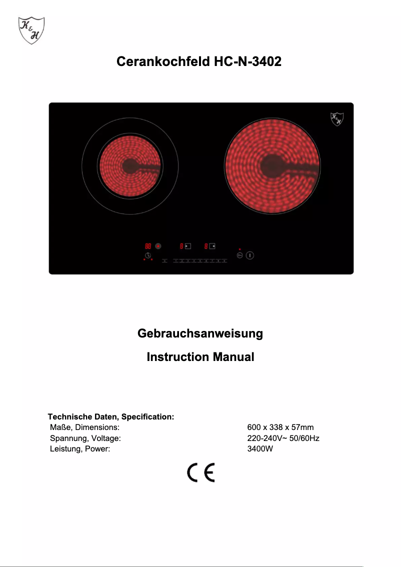 Imagen de la primera página del manual del dispositivo HC-N-3402