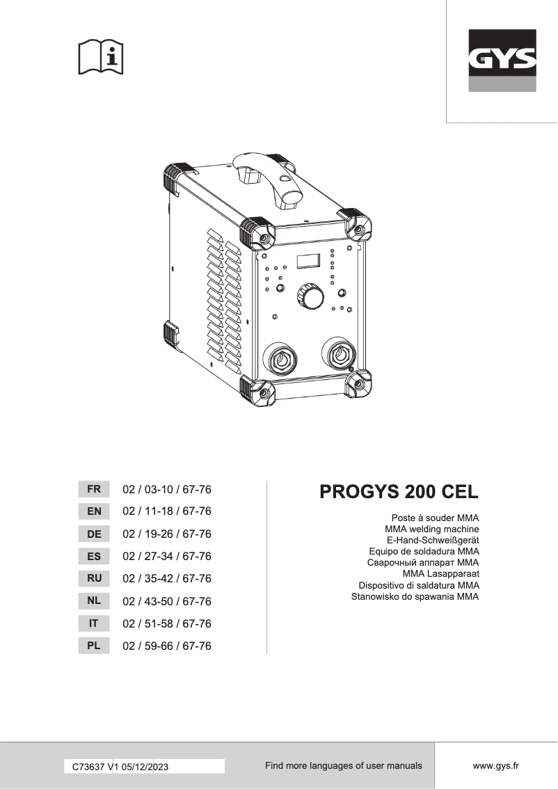 Imagen de la primera página del manual del dispositivo PROGYS 200 CEL