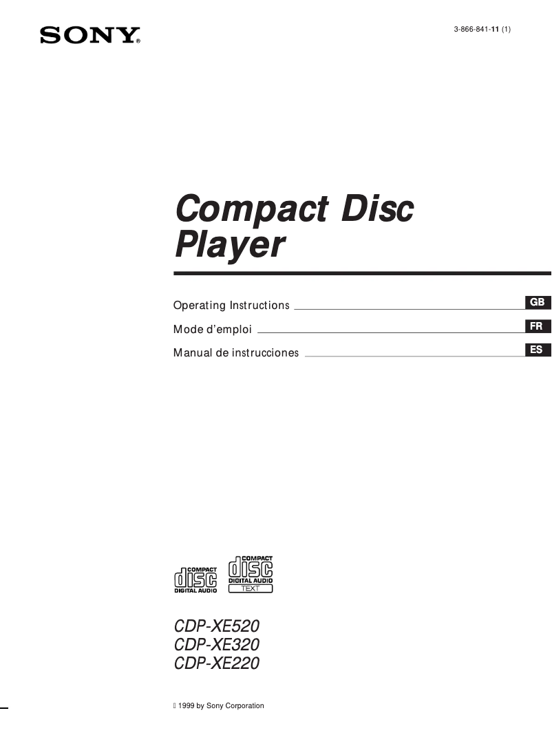 Imagen de la primera página del manual del dispositivo CDP-XE520